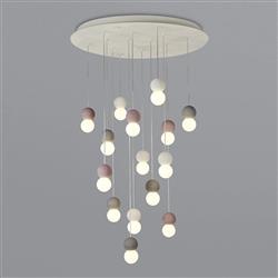 Galaxia Grey And Red Large White Cluster Pendant M7620