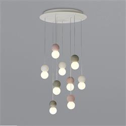 Galaxia Grey And Red Medium White Cluster Pendant M7621