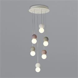 Galaxia Grey And Red Small White Cluster Pendant M7622