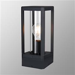 Nevada Black And Clear Cylinder Glass IP65 Outdoor Post Lamp M8900