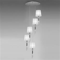 Tiffany Chrome Contemporary Stairwell Cluster Pendant Light M3857