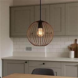 Almanzora Black Steel And Copper Single Pendant 901868