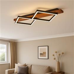 Boyal LED Steel Made And Light Wood Flush Ceiling Fitting