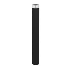 Castelnuovo LED IP65 Black And Clear Ribbed Outdoor Post Light 902411
