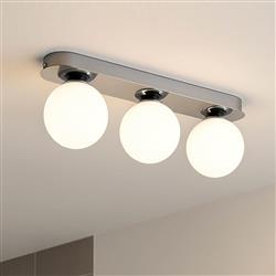 Castrovido IP44 3 Light Matte Opal White Glass Bathroom Light