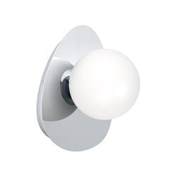 Castrovido IP44 Single Matte Opal White Glass Bathroom Wall Light 