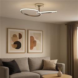 Congiunti LED Chrome And Opal White Semi Flush Fitting 902145