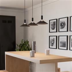 Conomavilla-Z LED Black Steel RGB And Tunable White Three Light Bar Pendant 902184