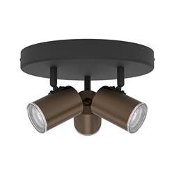 Consuma 1 IP44 Round Three Light Two Tone Bathroom Ceiling Spotlight