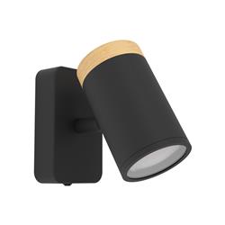 Consuma IP44 Steel Made And Wood Single Wall Bathroom Spotlight