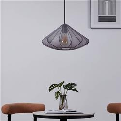 Dolwen Large Steel Frame Sheer Fabric Pendant Fitting