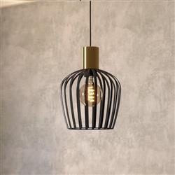 Empoli Brushed Brass And Black Ceiling Pendant 901036