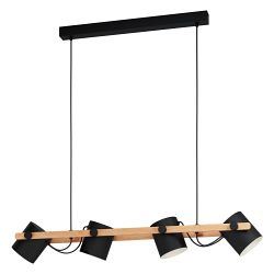 Hornwood Black & Wood Ceiling Pendant 43424