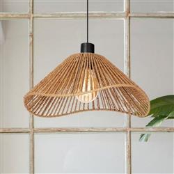 Lavister Black And Natural Woven Shade Single Pendant 44072