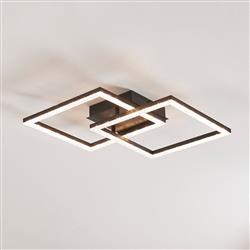 Lejias LED Black Steel and Polycarbonate Semi-Flush Fitting 99799