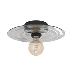 Lintmill Black And Smoked Glass Semi Flush Fitting 44028