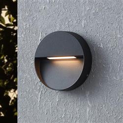 Maruggio LED IP65 Black Round LED Outdoor Wall Light 900888