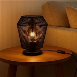 Persley Black And Black Woven Paper Shade Table Lamp 44107