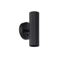 Portillo Ribbed Steel Dual Fixed Cylinder Wall Spotlight