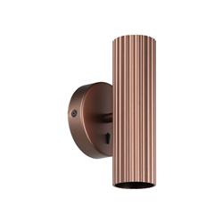 Portillo Ribbed Steel Dual Fixed Cylinder Wall Spotlight