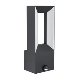 Riforano IP44 LED Black PIR Outdoor Wall Light 98726