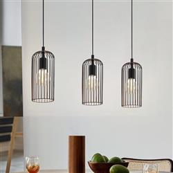 Roccamena Black and Copper 3 Bar Pendant 49645