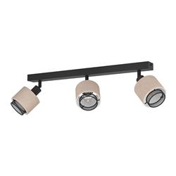 Rosley Triple Adjustable Black And Natural Linen Spotlight 43658