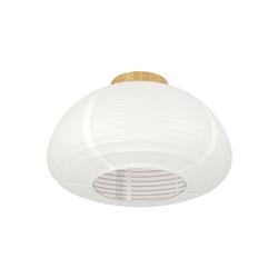 Summerhill Wood And White Paper Shade Semi Flush Fitting 44063