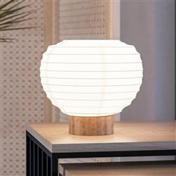 Summerhill Wood And White Paper Shade Table Lamp 44067