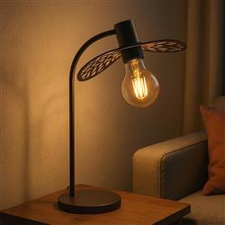 Swaby Bronze Cut-Out Leaf Designed Steel Made Table Lamp 44126