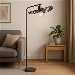 Swaby Bronze Finished Steel Leaf Designed Floor Lamp 44127