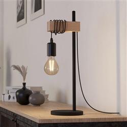 Townshend Black And Light Wood Table Lamp 43515