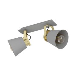 Twicken Grey And Gold Double Adjustable Spotlight 43836