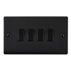 Raised Screwed 4-Gang Rocker Wall Switch