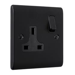 Raised Screwed Single Switched Socket