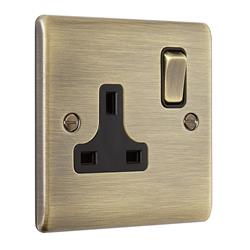 Raised Screwed Single Switched Socket