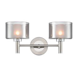 Argento Satin Nickel And Smoked Glass Double Wall Light FL2509-2