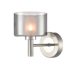 Argento Satin Nickel And Smoked Glass Single Wall Light FL2509-1