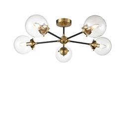 Attraction Antique Gold 5 Arm Semi-Flush Light Fitting FL2409-5