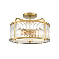 Bonham Dual Clear Ribbed Glass Semi Flush Fitting