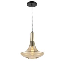 Bordeaux Black Suspension Cable And Shaped Glass Pendant Fitting
