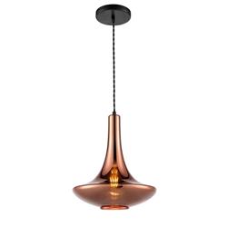 Bordeaux Black Suspension Cable And Shaped Glass Pendant Fitting