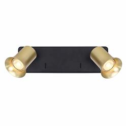 Broadway Satin Brass Switched Double Wall Spotlight 
