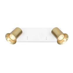Broadway Satin Brass Switched Double Wall Spotlight 