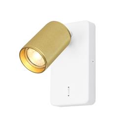 Broadway Textured Brass Sleeved Adjustable Wall Spotlight 