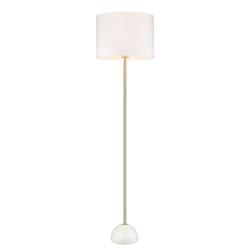 Brooke Satin Brass And Off White Shade Dimmable Floor Lamp SL270