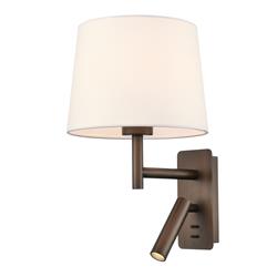 Christie LED Dual Off White Shade Reading Wall Light