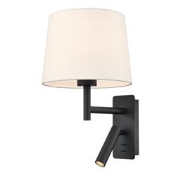 Christie LED Dual Matt Black And Off White Shade Reading Wall Light WB592
