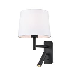 Christie LED Dual Matt Black And Off White Shade Reading Wall Light WB592