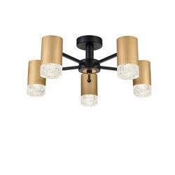 Arnie Satin Brushed Outer & Textured Glass Semi Flush